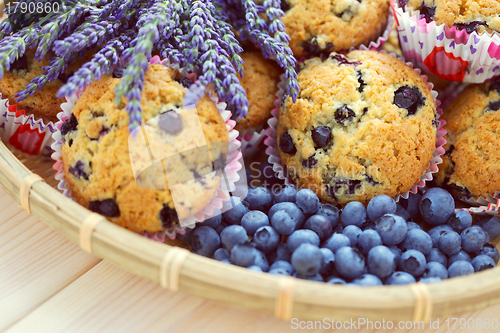 Image of mascarpone and blueberry muffins