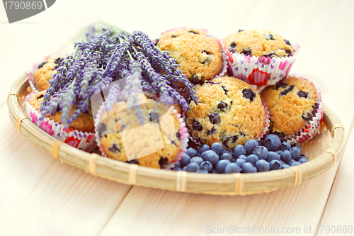 Image of mascarpone and blueberry muffins