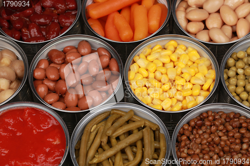 Image of Vegetables in cans