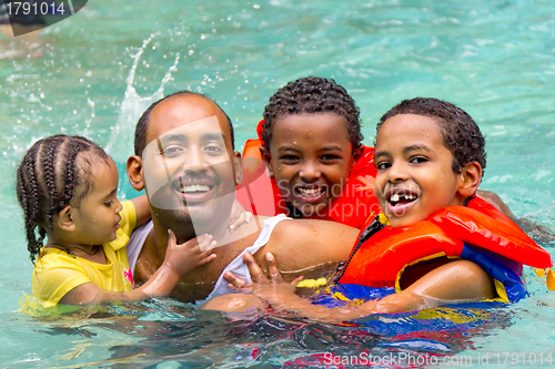 Image of Family fun at the pool