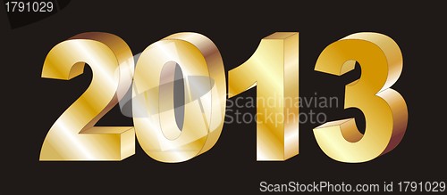 Image of gold letters 2013 on a black background 