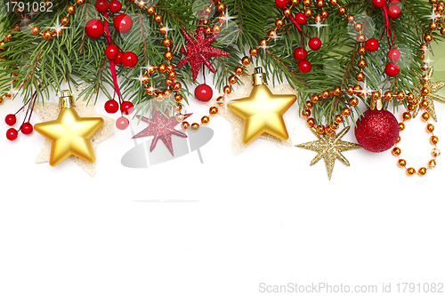 Image of Christmas border - decoration isolated on white
