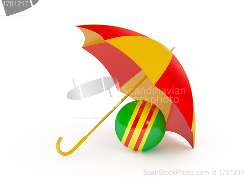 Image of ball umbrella isolated on a white background