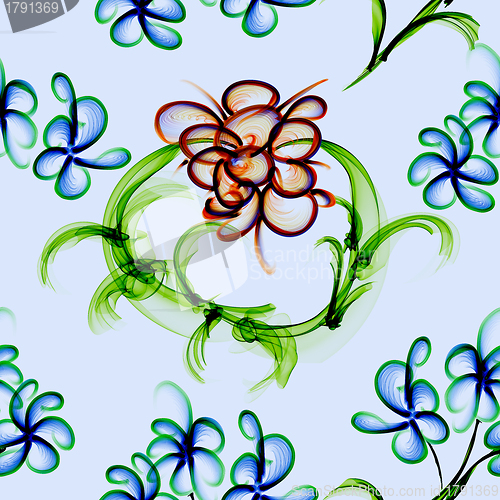 Image of Floral Stylish Wallpaper, Seamless Pattern