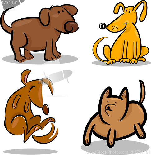 Image of cute cartoon dogs or puppies set