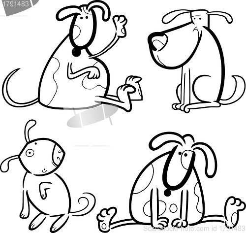 Image of dogs or puppies for coloring