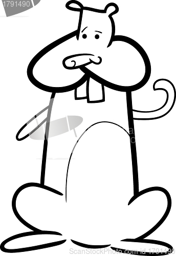 Image of cartoon hamster for coloring book