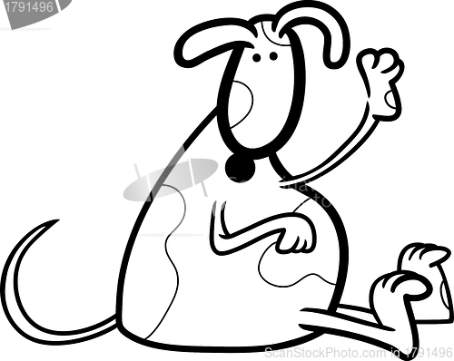 Image of cute spotted dog for coloring book