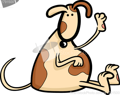 Image of cartoon illustration of cute spotted dog