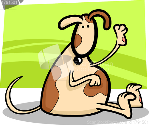 Image of cartoon illustration of cute spotted dog