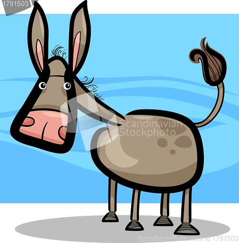 Image of cartoon illustration of cute donkey