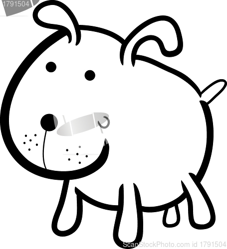 Image of cute dog for coloring book