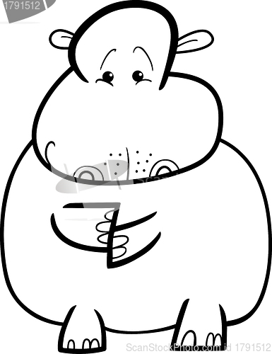 Image of Hippo or Hippopotamus for coloring book