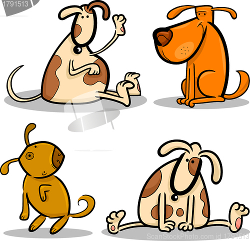 Image of cute cartoon dogs or puppies set