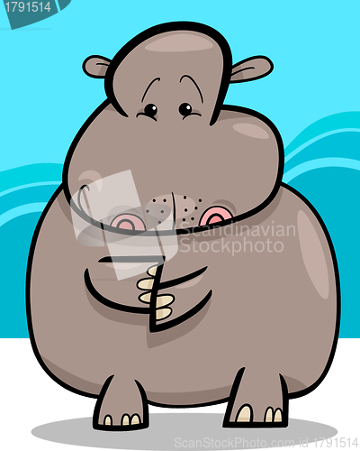 Image of Hippo or Hippopotamus Cartoon