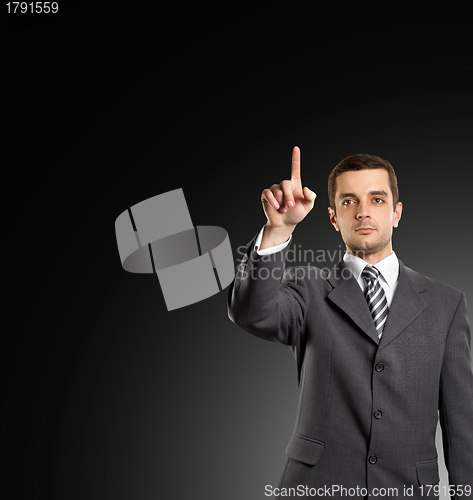 Image of Business Man Push the Button