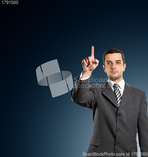 Image of Business Man Push the Button