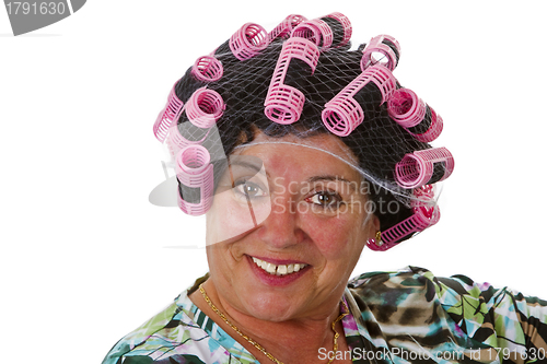 Image of Female senior with funny wig 