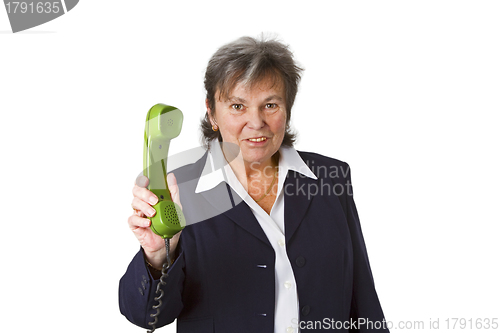 Image of Female senior boss on telephone