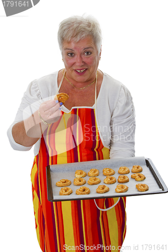 Image of Female senior with cookies 