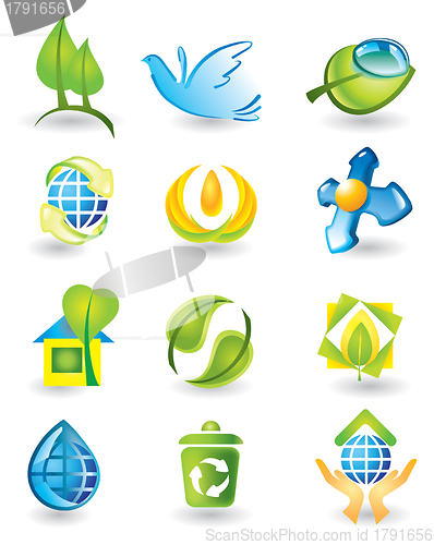 Image of Set of nature design elements