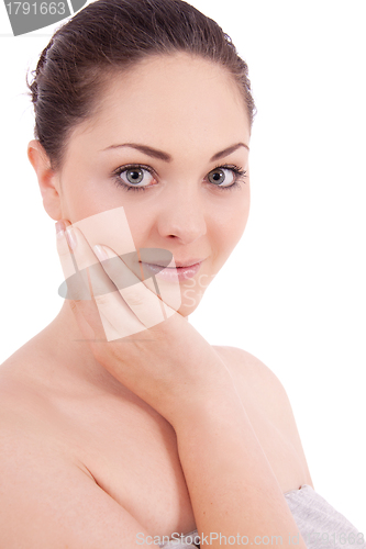 Image of beautiful young smiling woman with healthy skin 