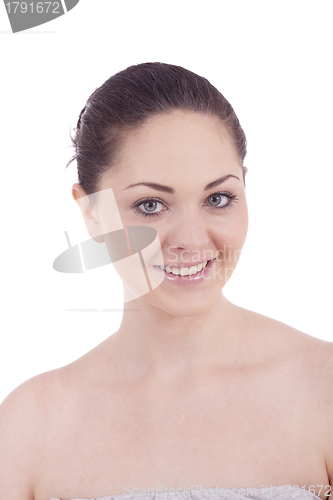 Image of beautiful young smiling woman with healthy skin 