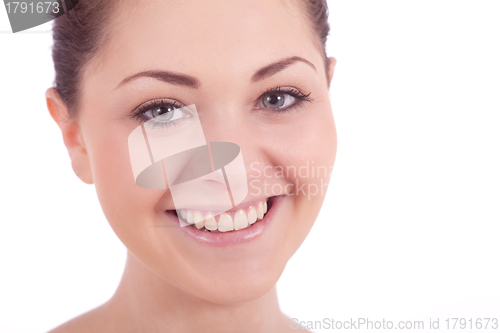 Image of beautiful young smiling woman with healthy skin 