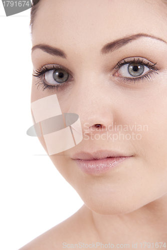 Image of beautiful young smiling woman with healthy skin 