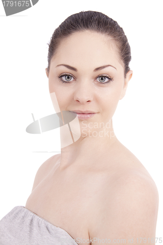 Image of beautiful young smiling woman with healthy skin 