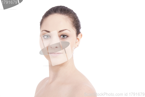Image of beautiful young smiling woman with healthy skin 