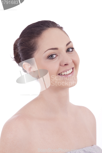 Image of beautiful young smiling woman with healthy skin 