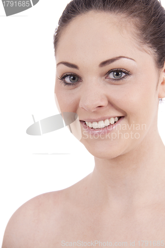 Image of beautiful young smiling woman with healthy skin 