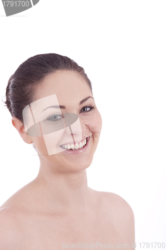 Image of beautiful young smiling woman with healthy skin 