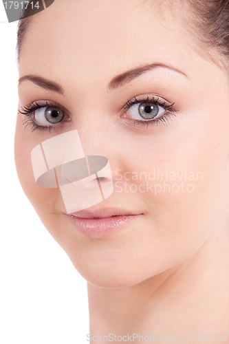 Image of beautiful young smiling woman with healthy skin 