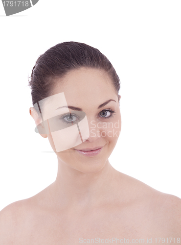 Image of beautiful young smiling woman with healthy skin 