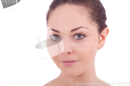 Image of beautiful young smiling woman with healthy skin 