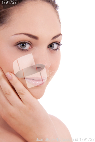 Image of beautiful young smiling woman with healthy skin 