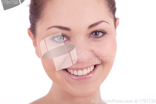 Image of beautiful young smiling woman with healthy skin 