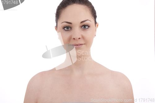 Image of beautiful young smiling woman with healthy skin 