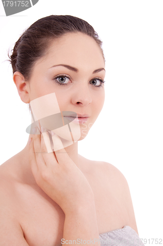 Image of beautiful young smiling woman with healthy skin 