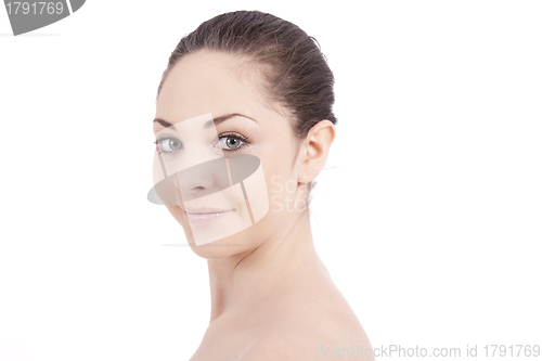 Image of beautiful young smiling woman with healthy skin 