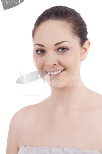 Image of beautiful young smiling woman with healthy skin 