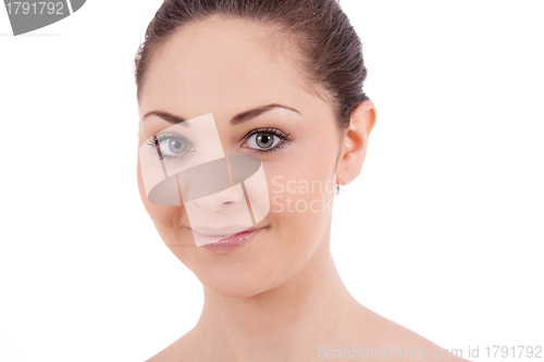 Image of beautiful young smiling woman with healthy skin 