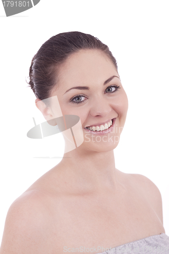 Image of beautiful young smiling woman with healthy skin 