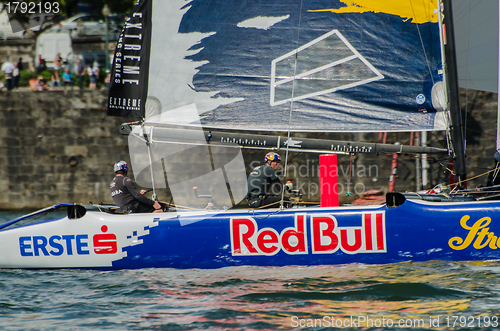 Image of Red Bull Sailing Team compete in the Extreme Sailing Series