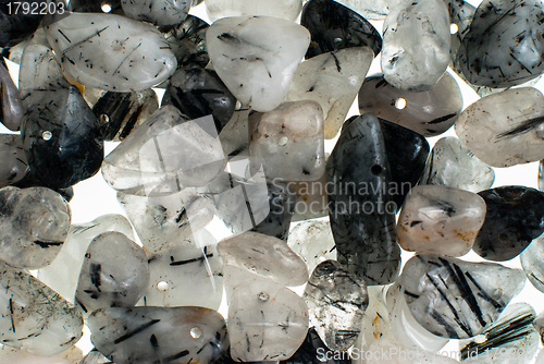 Image of Quartz with tourmaline necklace and bracelet beads