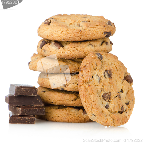 Image of Chocolate chip cookies with chocolate parts