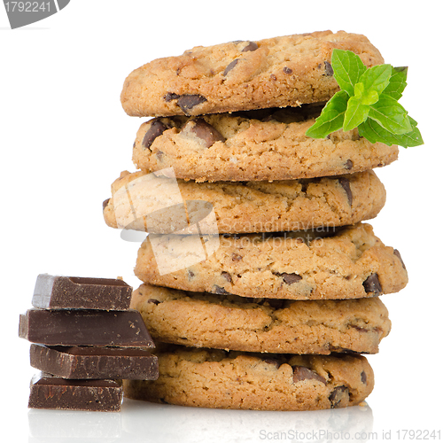 Image of Chocolate chip cookies with chocolate parts