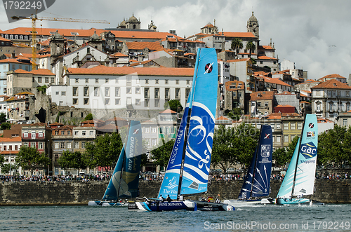 Image of Participants compete in the Extreme Sailing Series